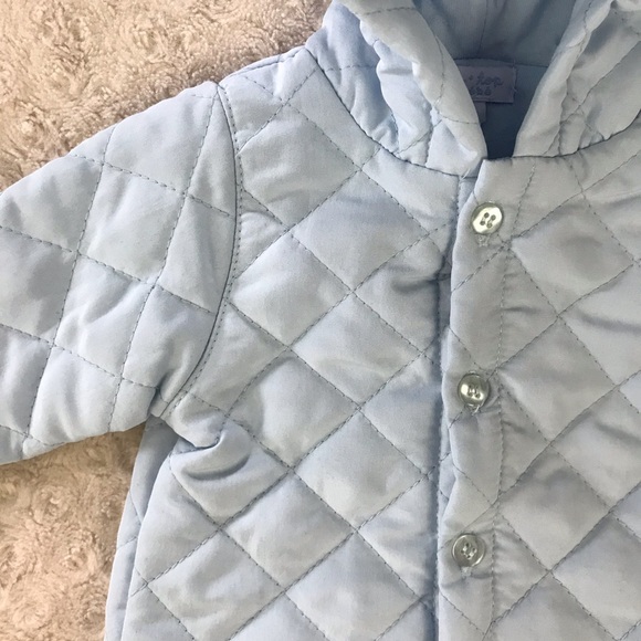 Le Top Bebe Hooded Jacket Quilted Light Blue 3M - Picture 2 of 4